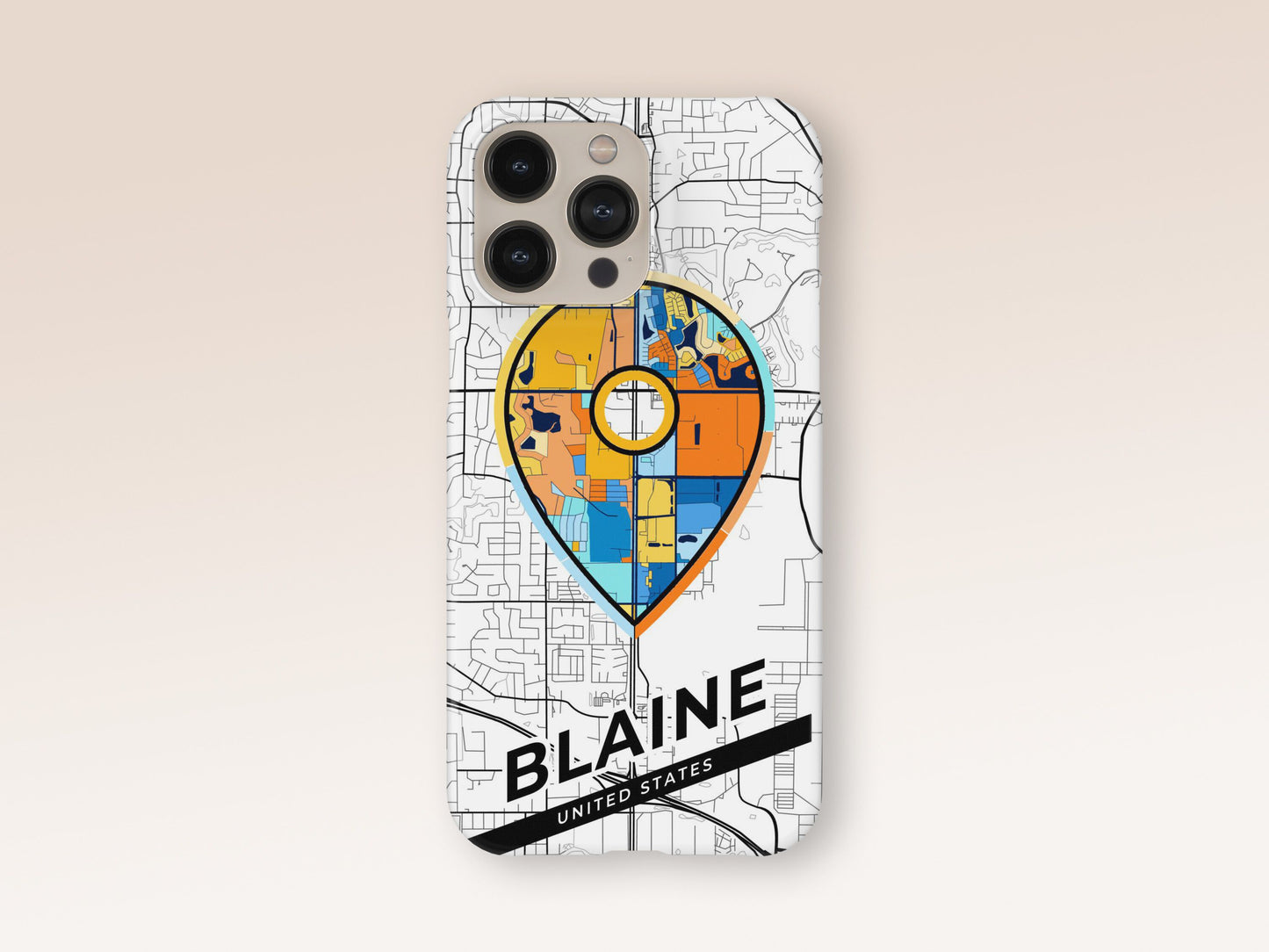 Blaine Minnesota slim phone case with colorful icon. Birthday, wedding or housewarming gift. Couple match cases. 1