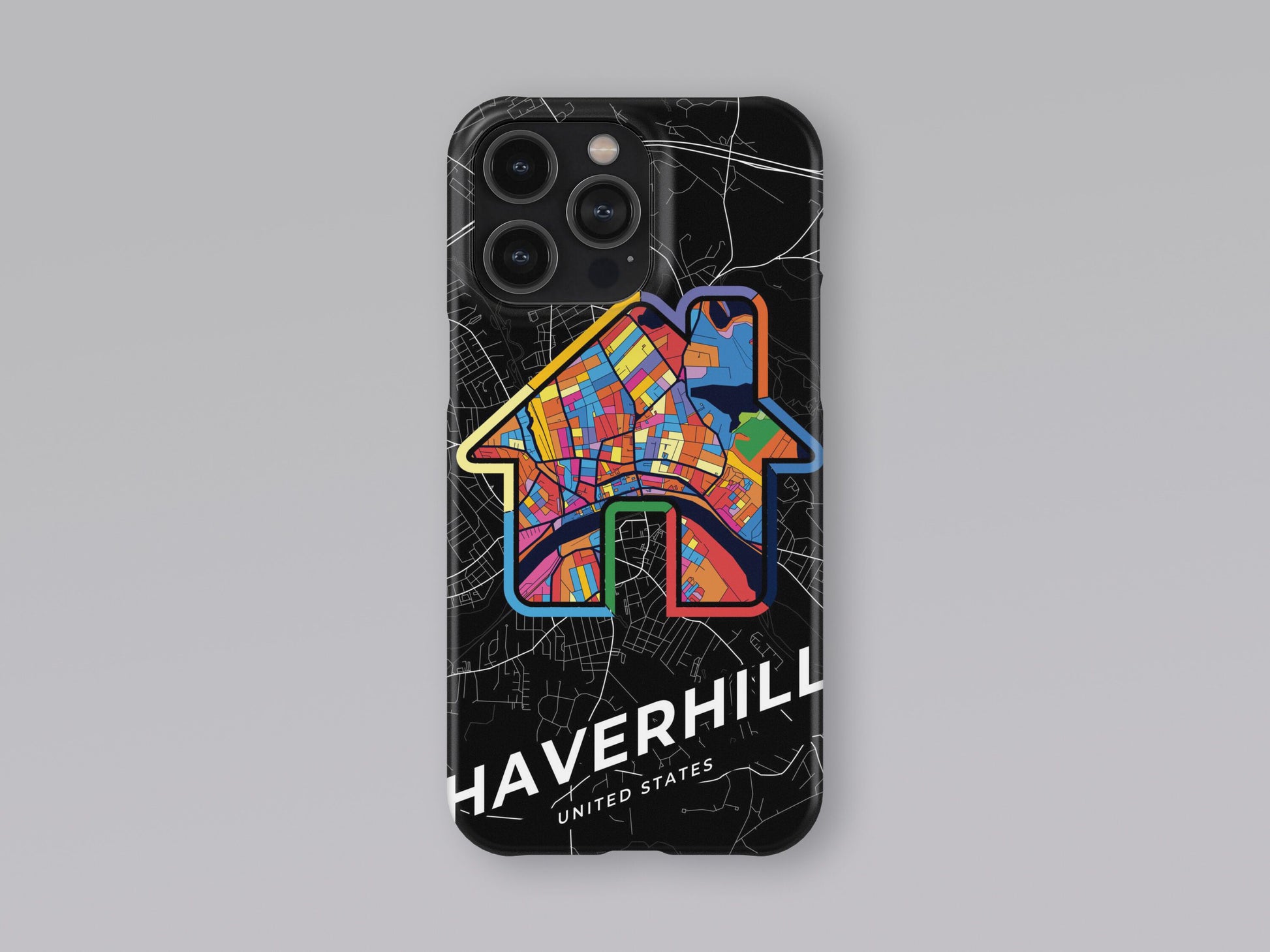 Haverhill Massachusetts slim phone case with colorful icon. Birthday, wedding or housewarming gift. Couple match cases. 3