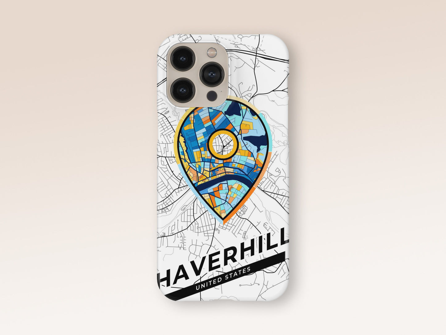 Haverhill Massachusetts slim phone case with colorful icon. Birthday, wedding or housewarming gift. Couple match cases. 1