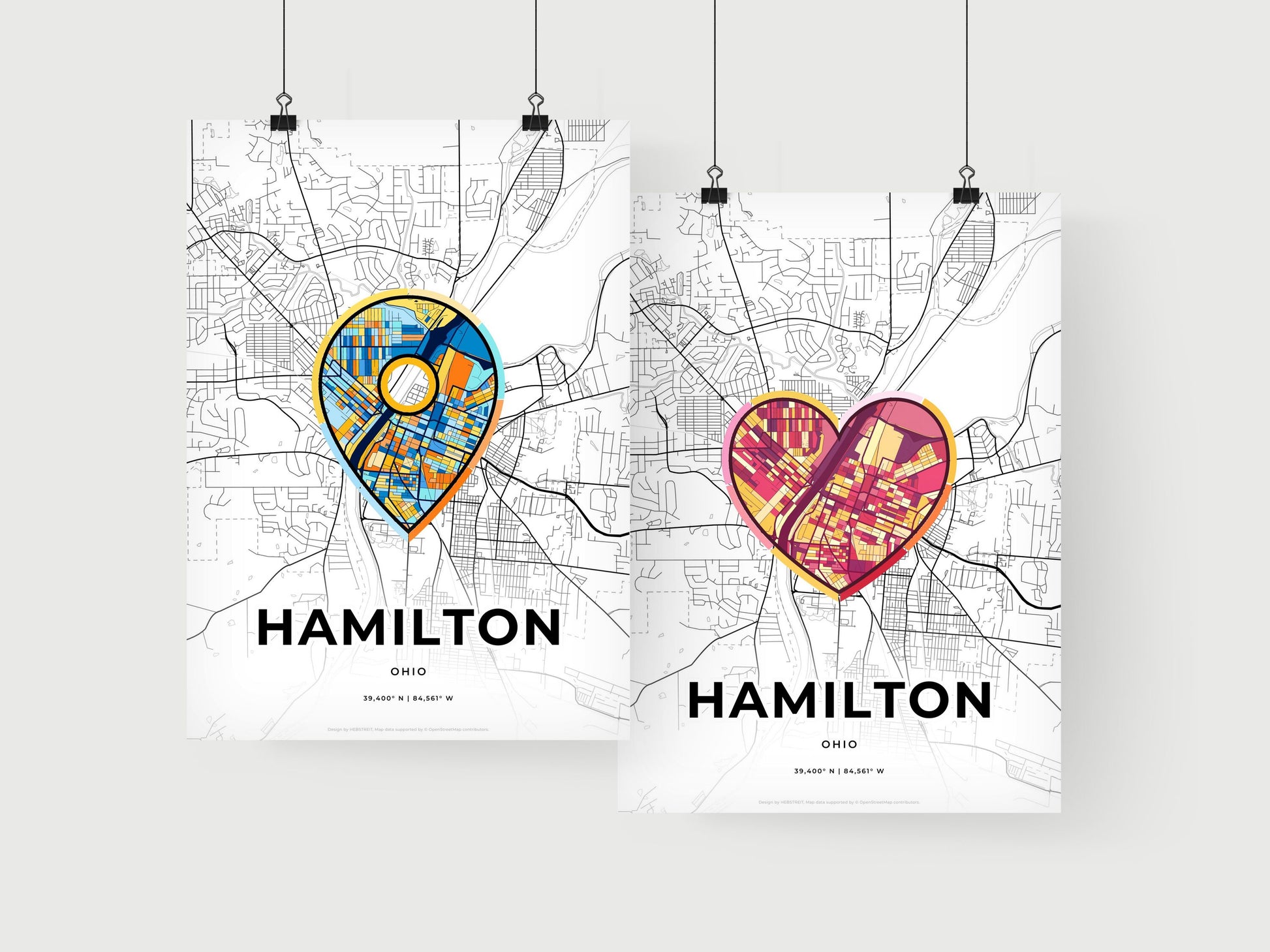 Hamilton Ohio art print for couples