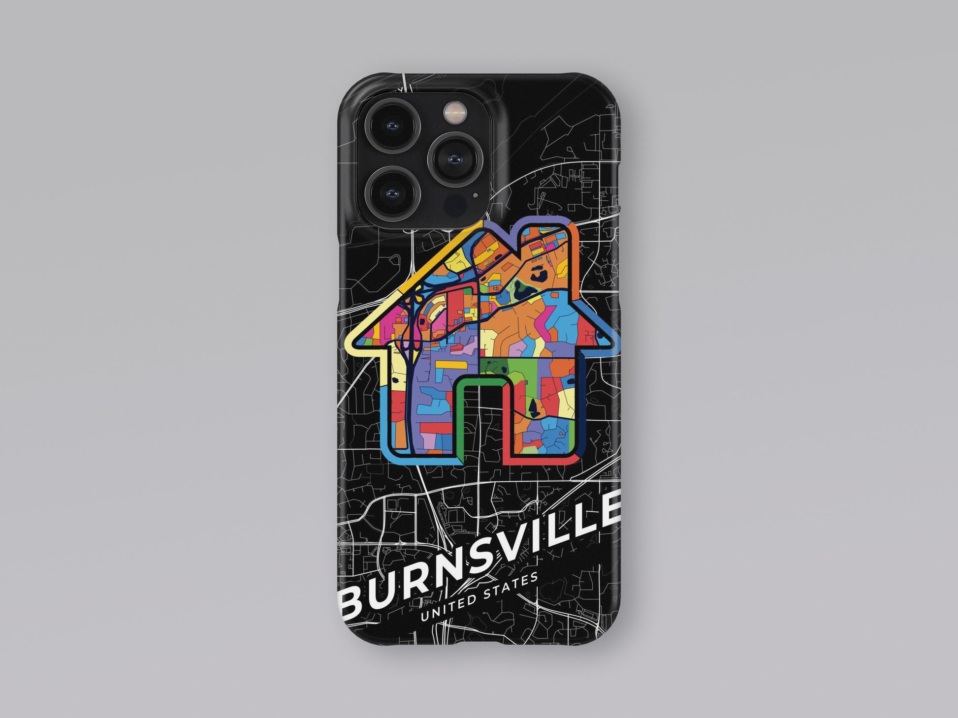 Burnsville Minnesota slim phone case with colorful icon. Birthday, wedding or housewarming gift. Couple match cases. 3