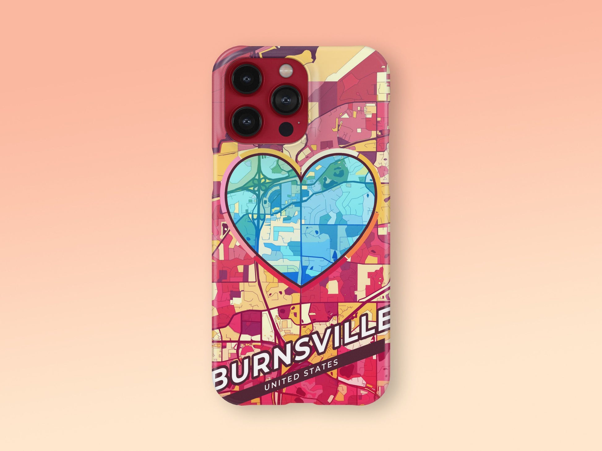 Burnsville Minnesota slim phone case with colorful icon. Birthday, wedding or housewarming gift. Couple match cases. 2