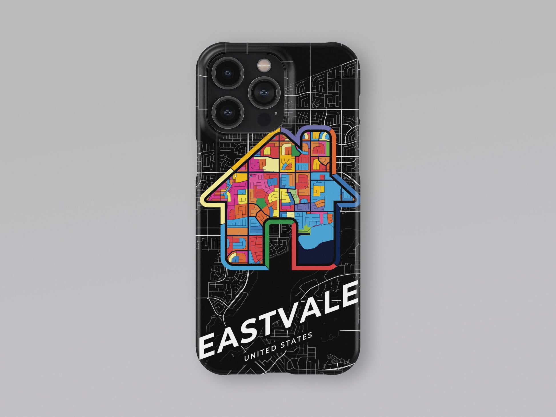 Eastvale California slim phone case with colorful icon. Birthday, wedding or housewarming gift. Couple match cases. 3