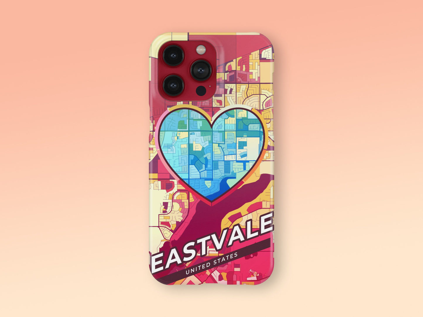 Eastvale California slim phone case with colorful icon. Birthday, wedding or housewarming gift. Couple match cases. 2