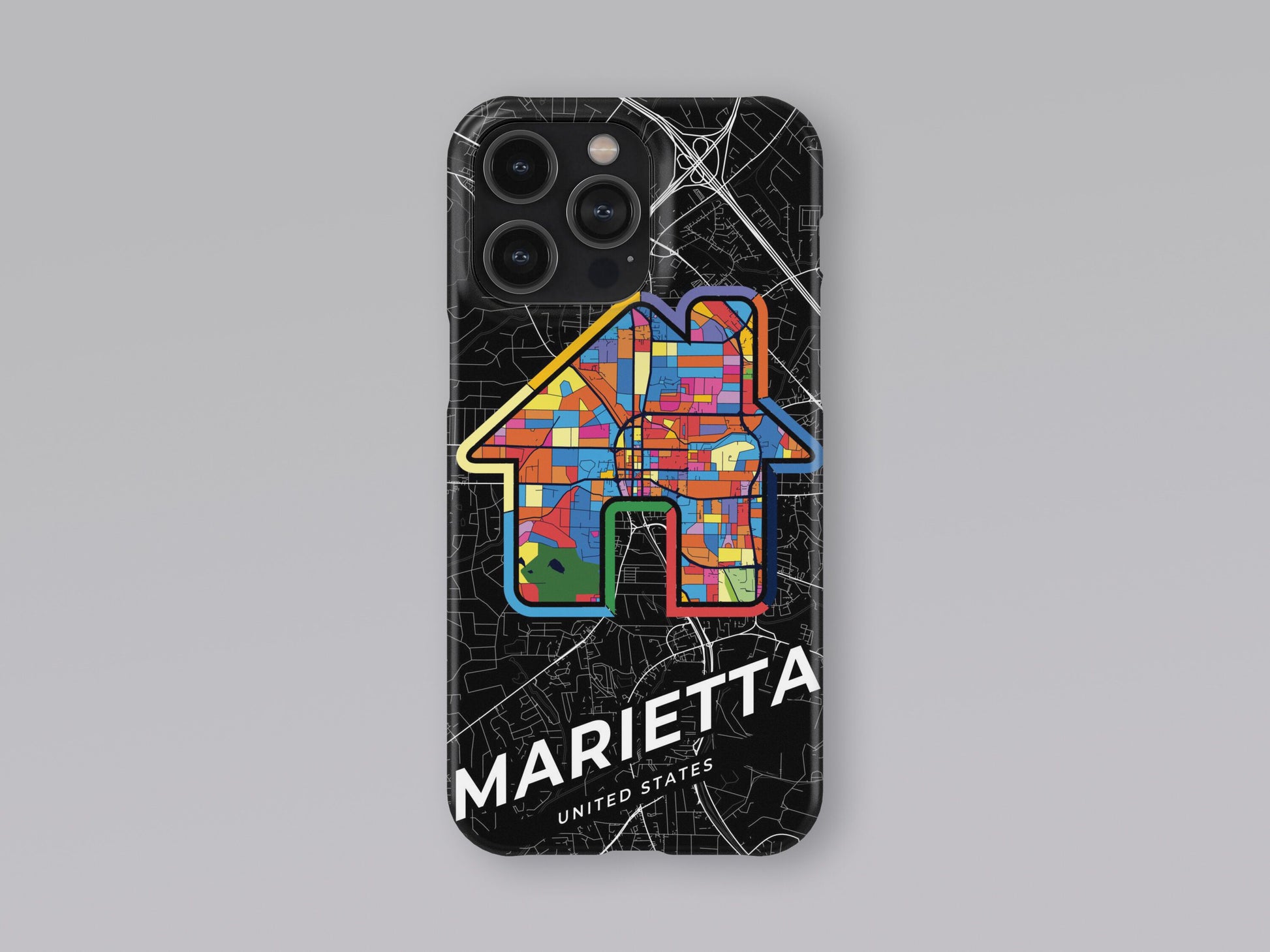 Marietta Georgia slim phone case with colorful icon. Birthday, wedding or housewarming gift. Couple match cases. 3