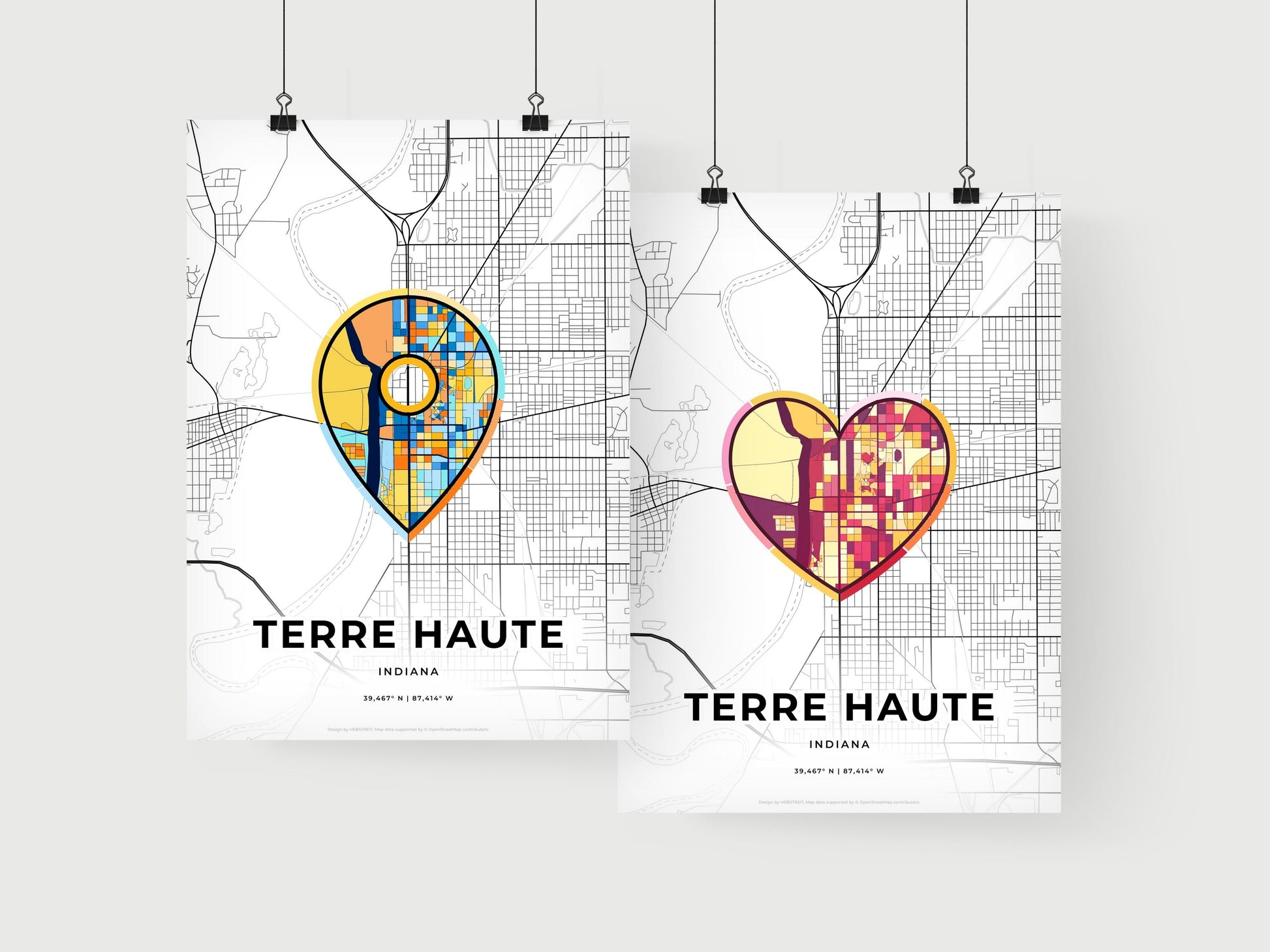 Terre Haute Indiana art print for couples