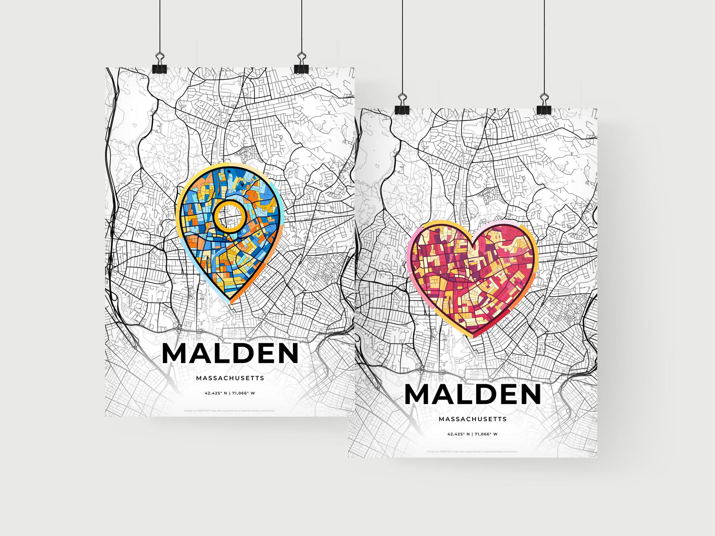 Malden Massachusetts art print for couples