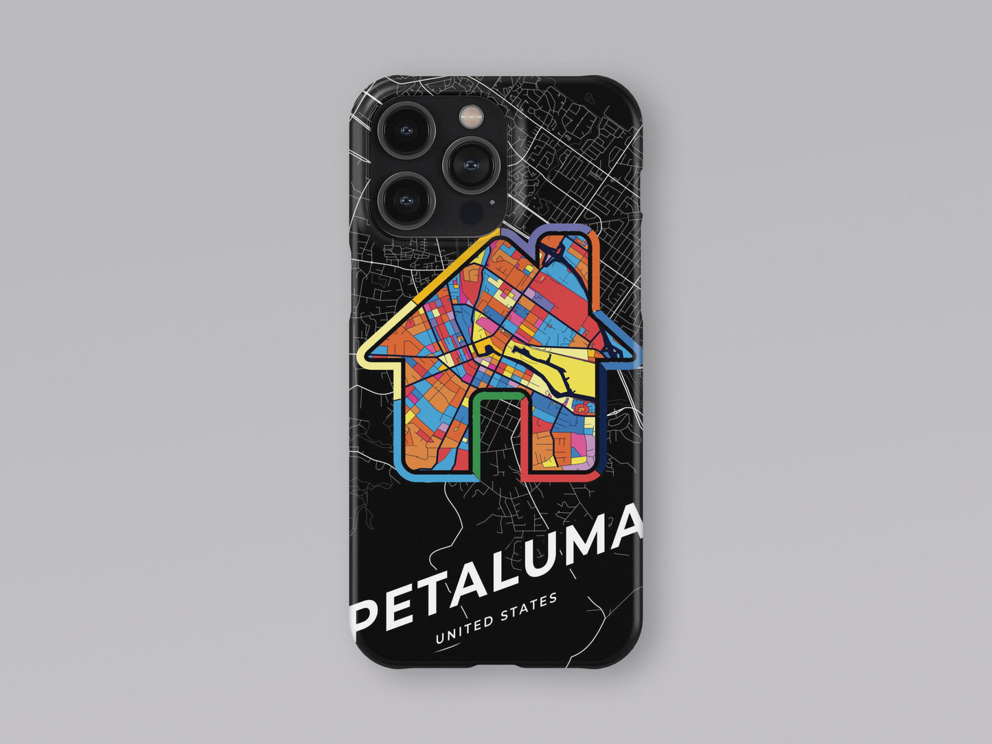 Petaluma California slim phone case with colorful icon 3