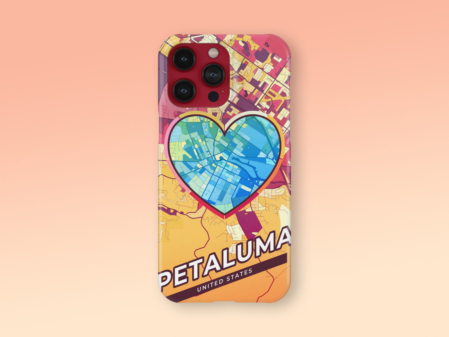 Petaluma California slim phone case with colorful icon 2