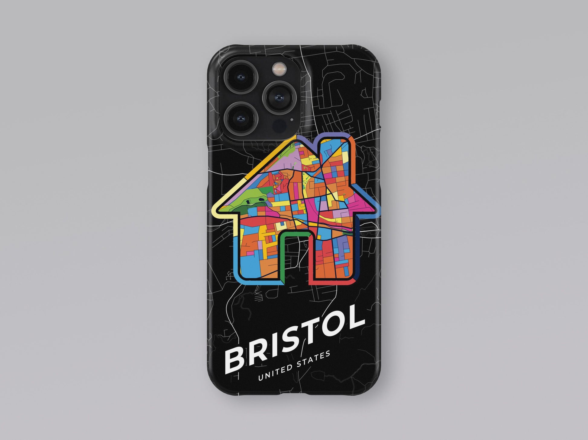 Bristol Connecticut slim phone case with colorful icon. Birthday, wedding or housewarming gift. Couple match cases. 3