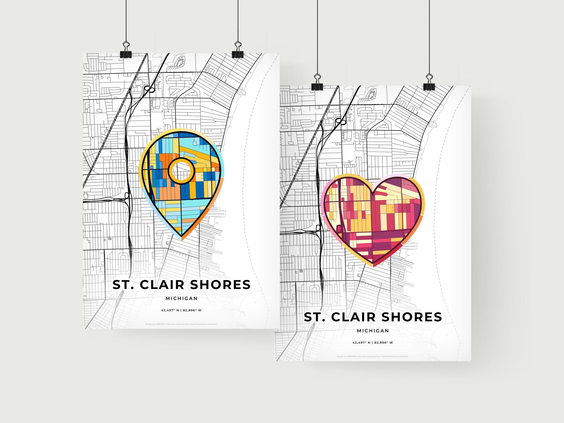 St. Clair Shores Michigan art print for couples