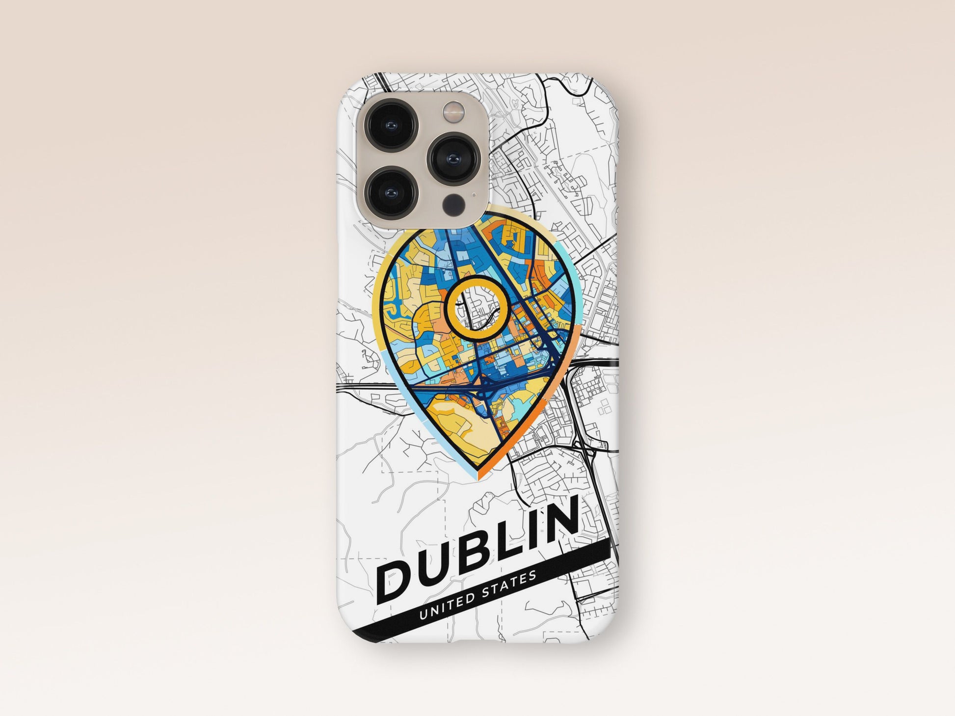 Dublin California slim phone case with colorful icon. Birthday, wedding or housewarming gift. Couple match cases. 1