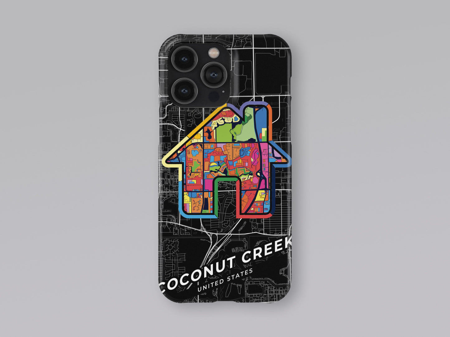 Coconut Creek Florida slim phone case with colorful icon. Birthday, wedding or housewarming gift. Couple match cases. 3