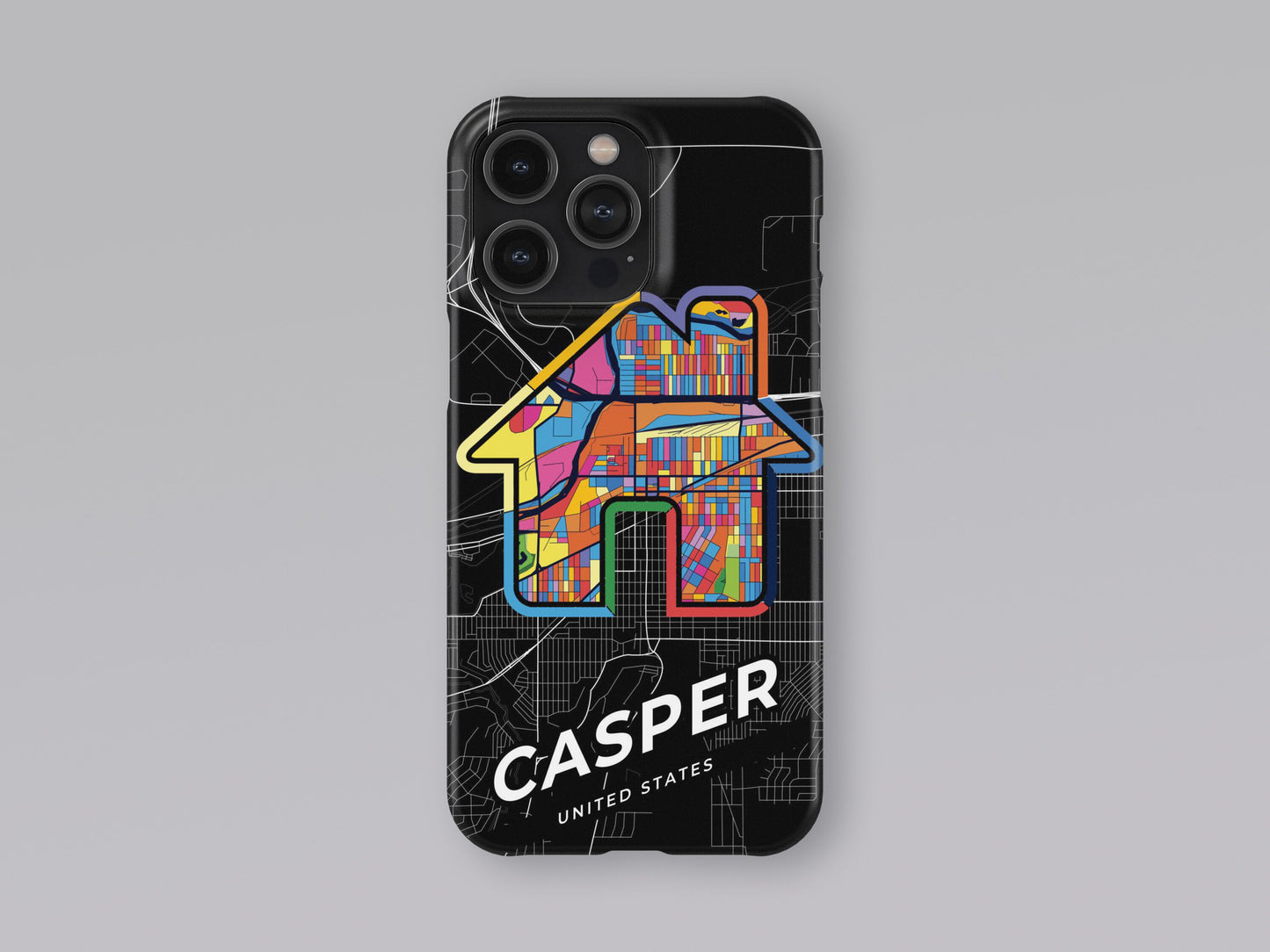Casper Wyoming slim phone case with colorful icon. Birthday, wedding or housewarming gift. Couple match cases. 3
