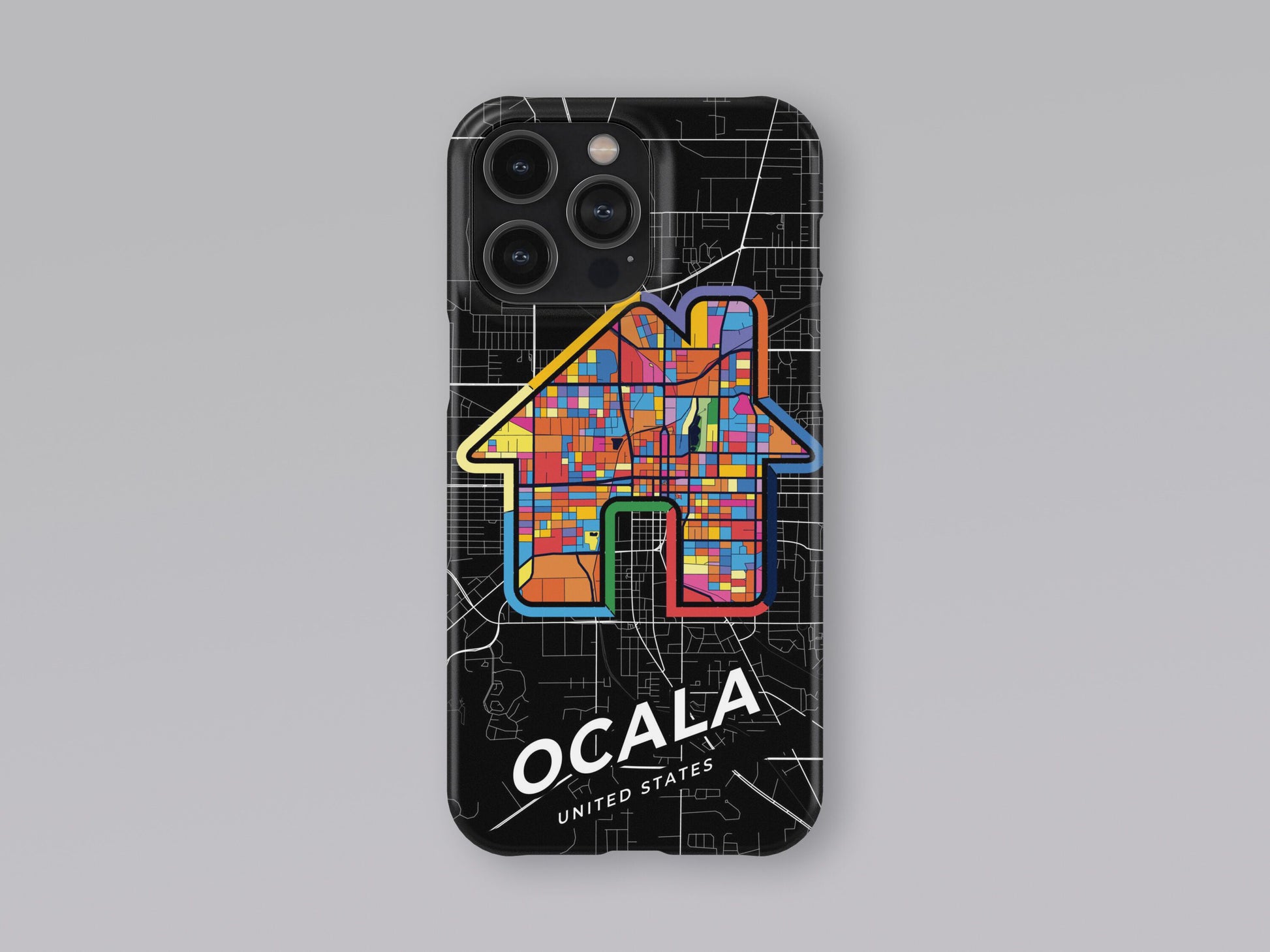 Ocala Florida slim phone case with colorful icon 3