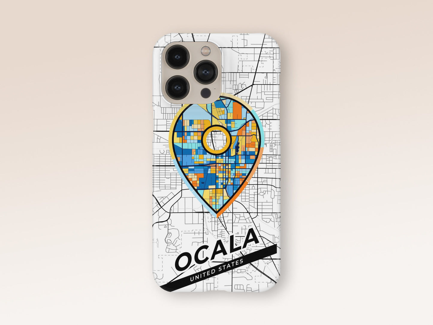 Ocala Florida slim phone case with colorful icon 1