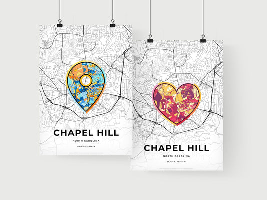 Chapel Hill North Carolina art print for couples