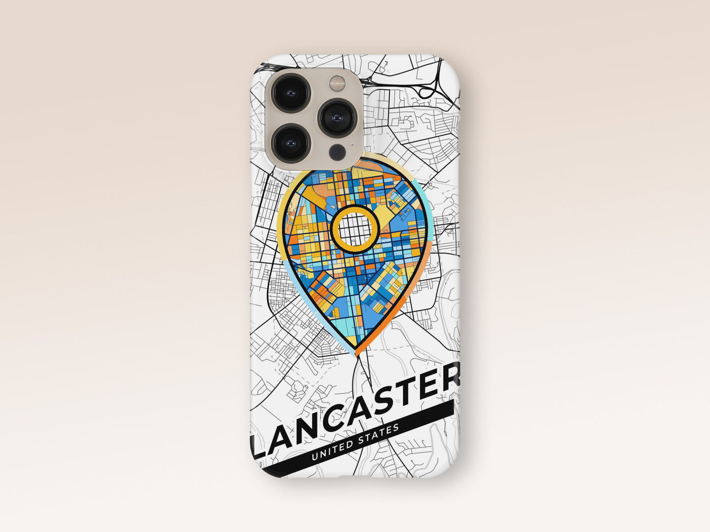 Lancaster Pennsylvania slim phone case with colorful icon. Birthday, wedding or housewarming gift. Couple match cases. 1