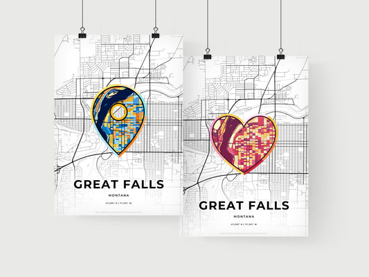 Great Falls Montana art print for couples