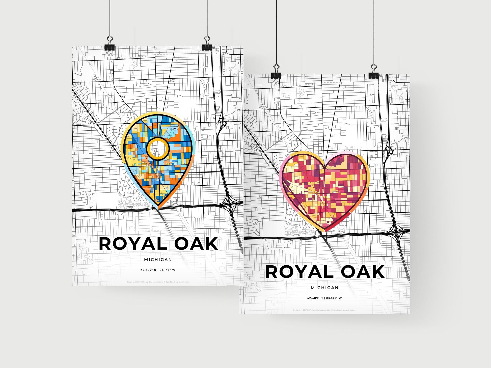 Royal Oak Michigan art print for couples