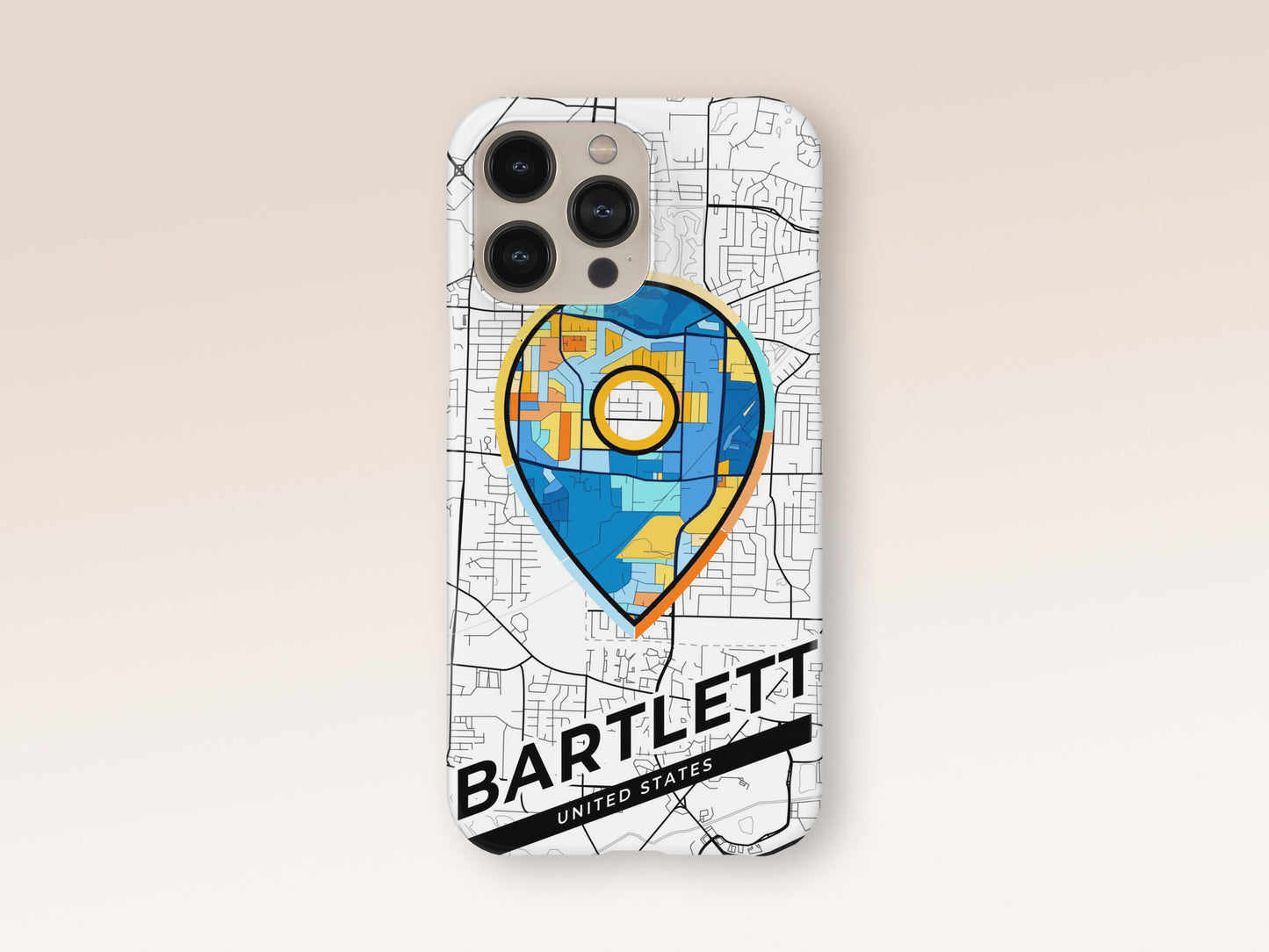 Bartlett Tennessee slim phone case with colorful icon. Birthday, wedding or housewarming gift. Couple match cases. 1