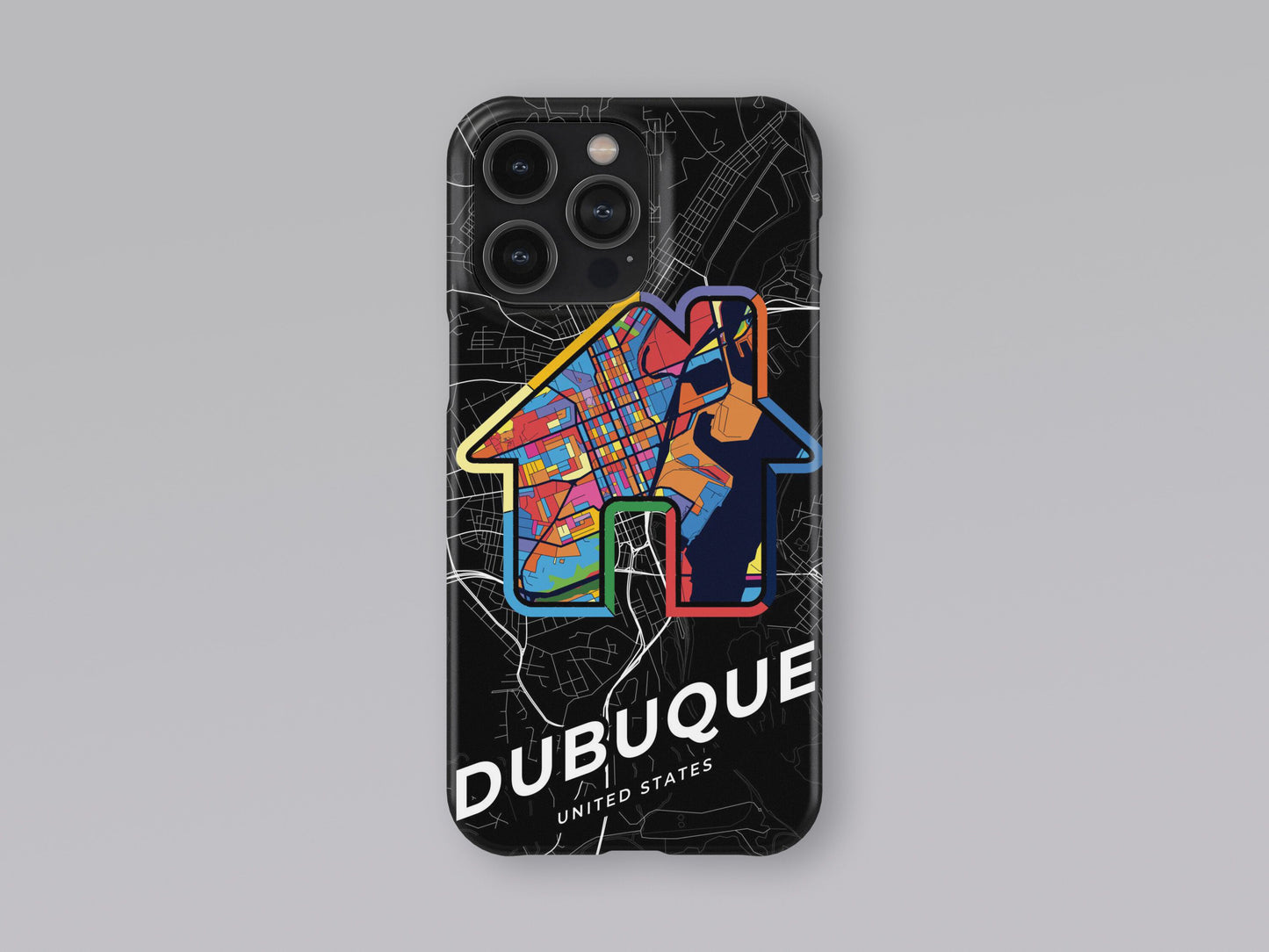 Dubuque Iowa slim phone case with colorful icon. Birthday, wedding or housewarming gift. Couple match cases. 3