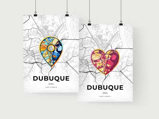 Dubuque Iowa art print for couples