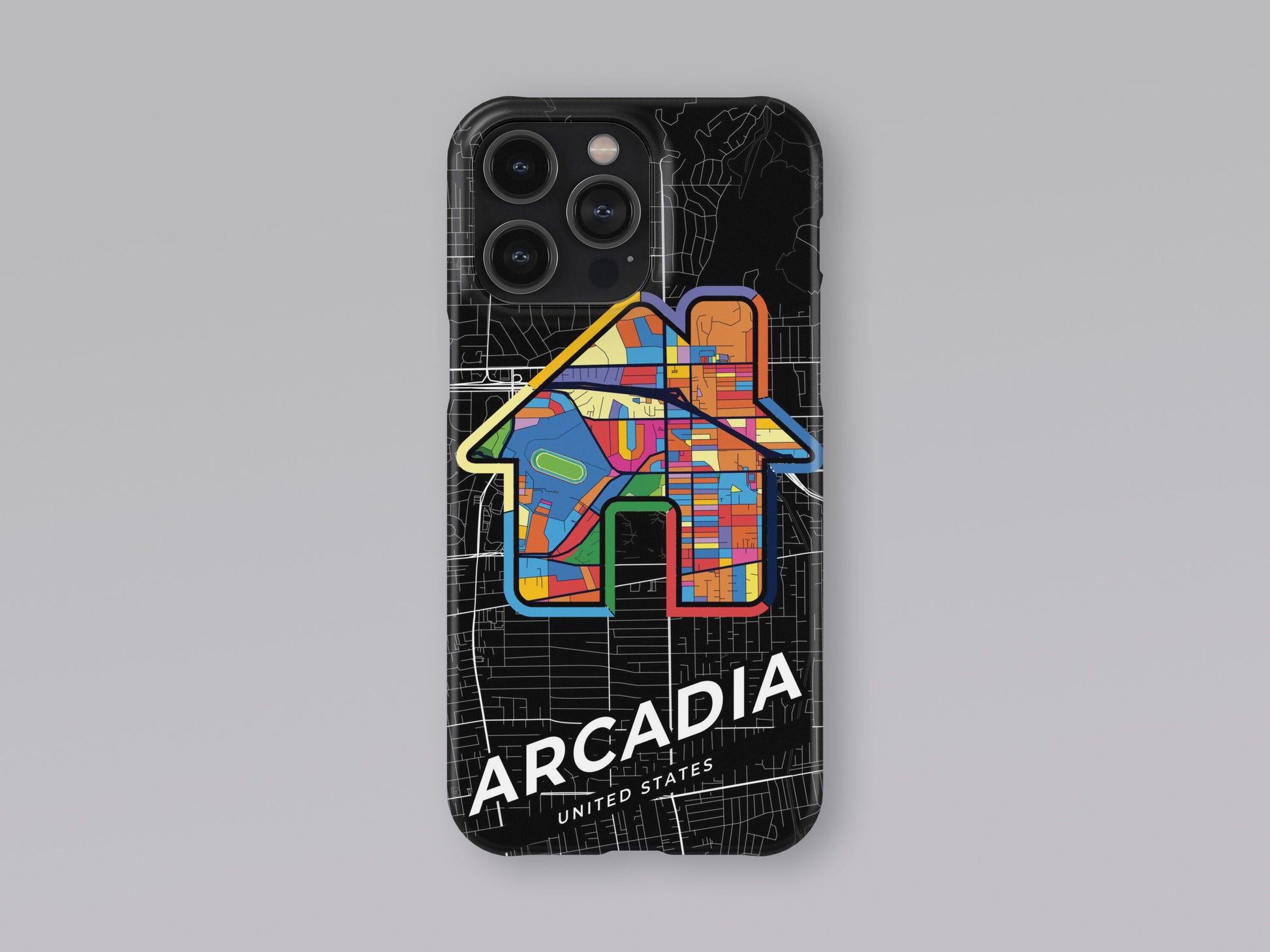 Arcadia California slim phone case with colorful icon. Birthday, wedding or housewarming gift. Couple match cases. 3