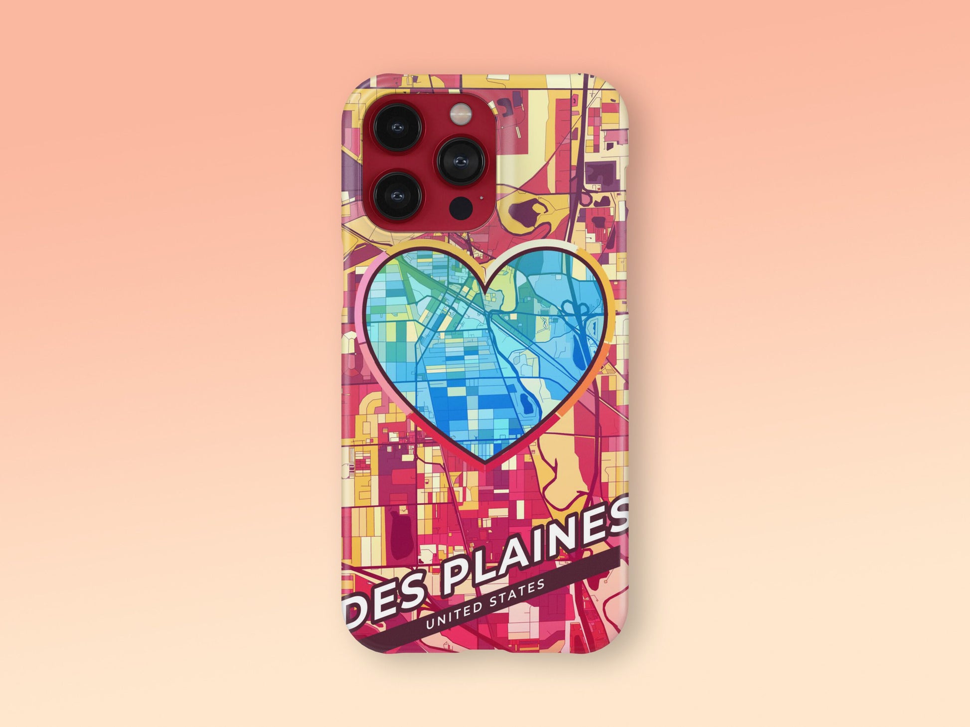 Des Plaines Illinois slim phone case with colorful icon. Birthday, wedding or housewarming gift. Couple match cases. 2