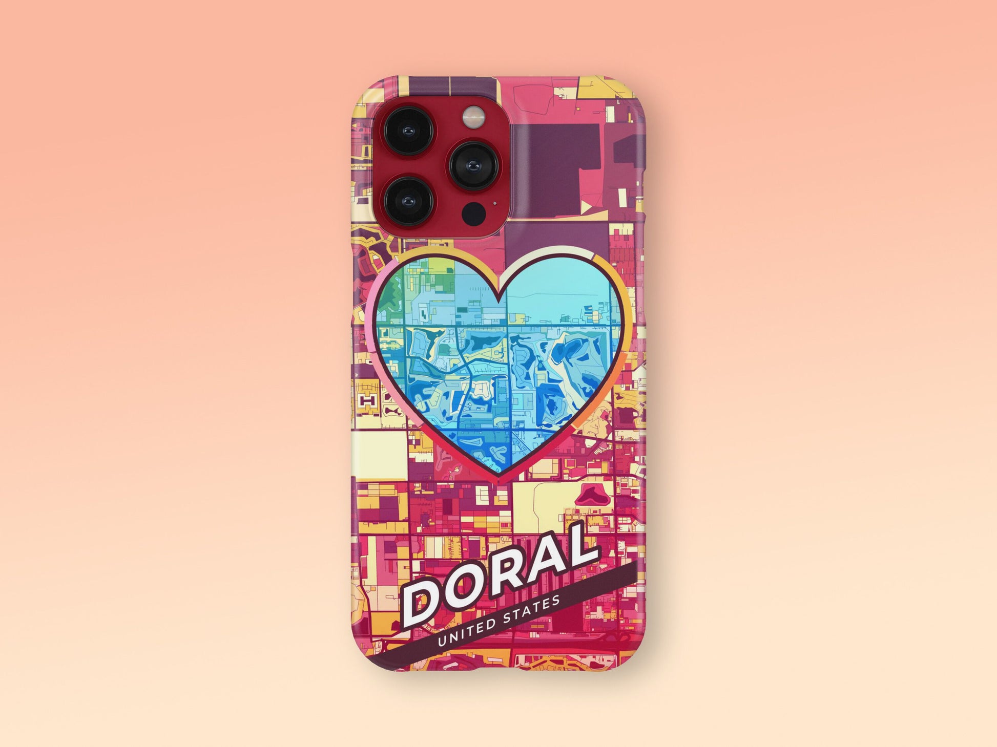 Doral Florida slim phone case with colorful icon. Birthday, wedding or housewarming gift. Couple match cases. 2