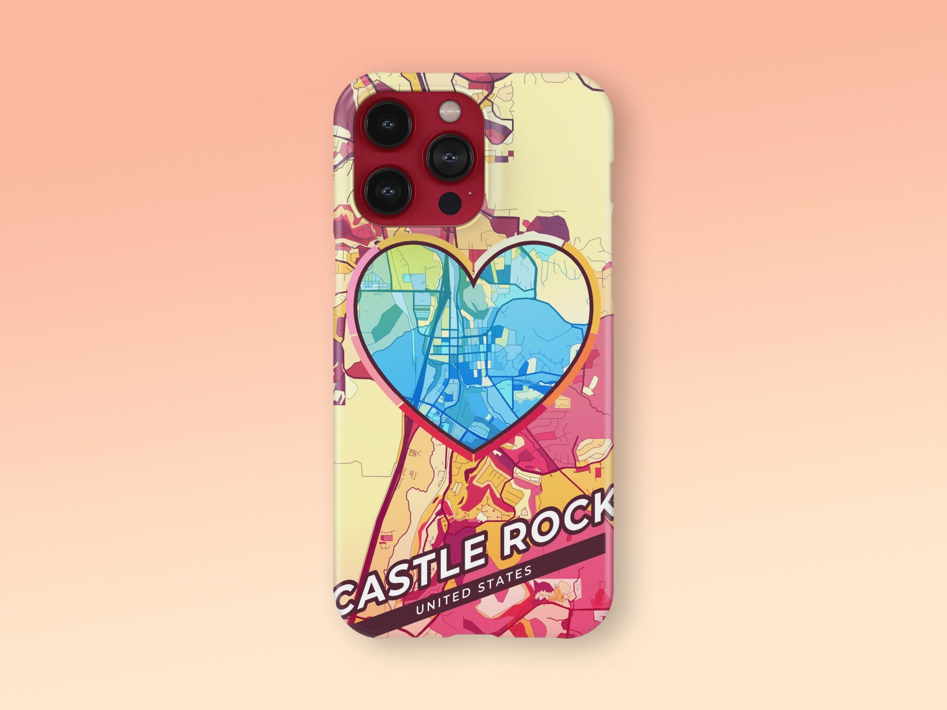 Castle Rock Colorado slim phone case with colorful icon. Birthday, wedding or housewarming gift. Couple match cases. 2