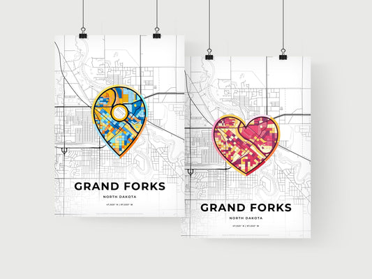 Grand Forks North Dakota art print for couples