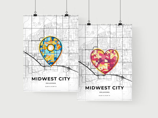 Midwest City Oklahoma art print for couples