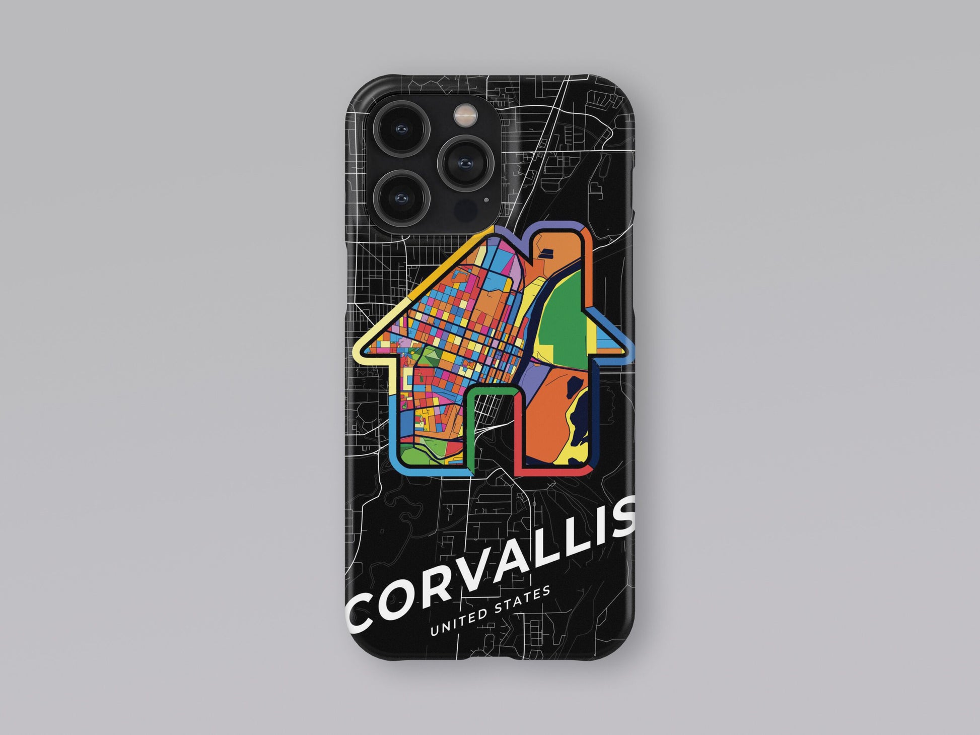 Corvallis Oregon slim phone case with colorful icon. Birthday, wedding or housewarming gift. Couple match cases. 3