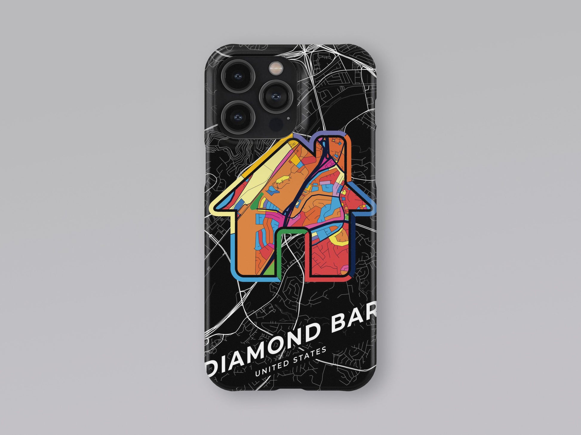 Diamond Bar California slim phone case with colorful icon. Birthday, wedding or housewarming gift. Couple match cases. 3