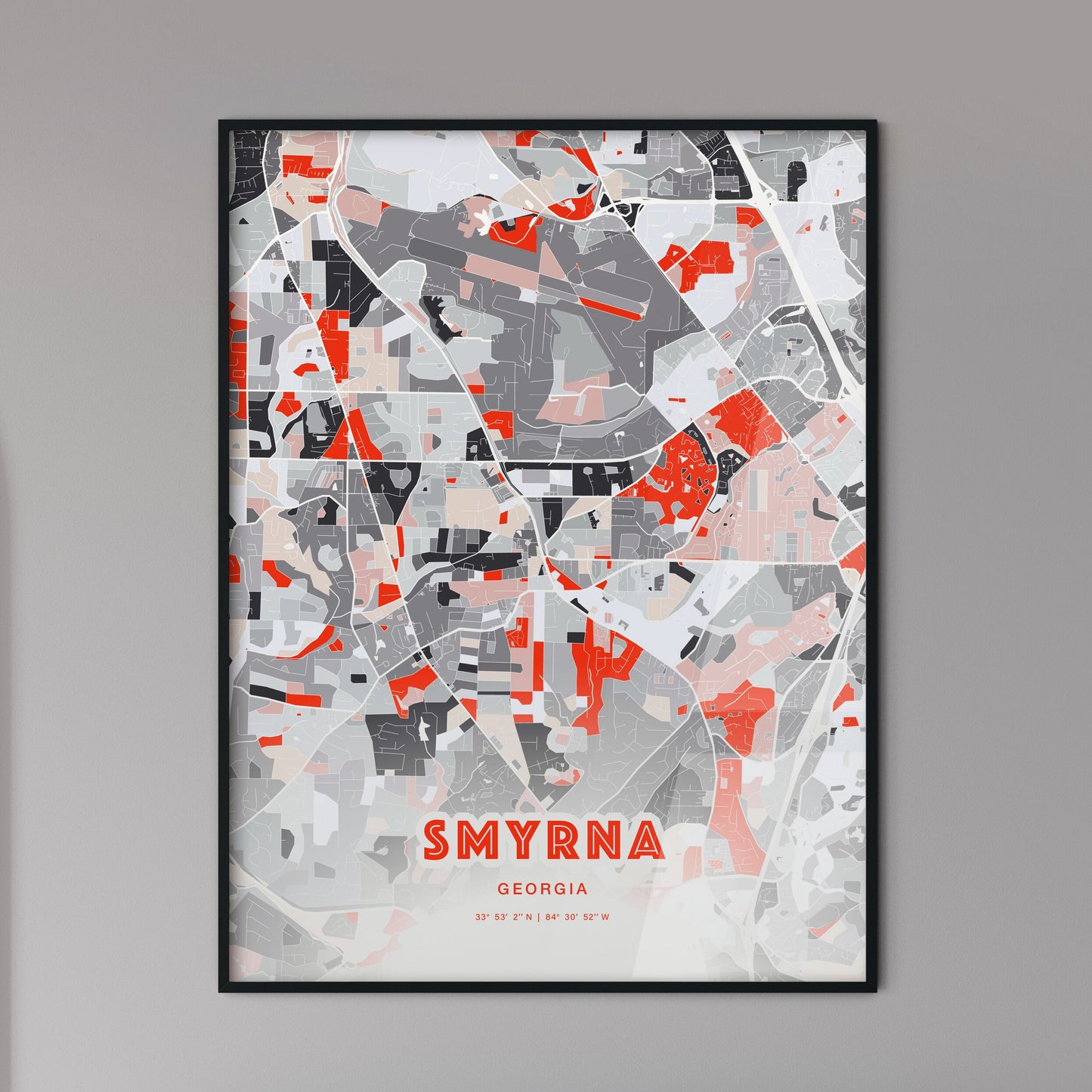 Colorful SMYRNA GEORGIA Fine Art Map Modern