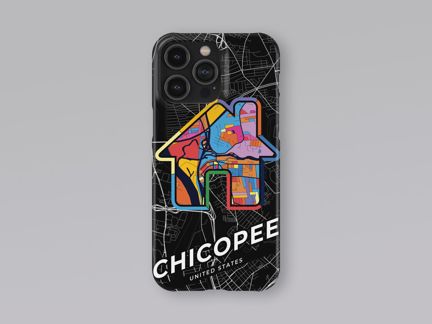 Chicopee Massachusetts slim phone case with colorful icon. Birthday, wedding or housewarming gift. Couple match cases. 3