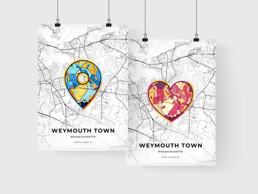 Weymouth Town Massachusetts art print for couples
