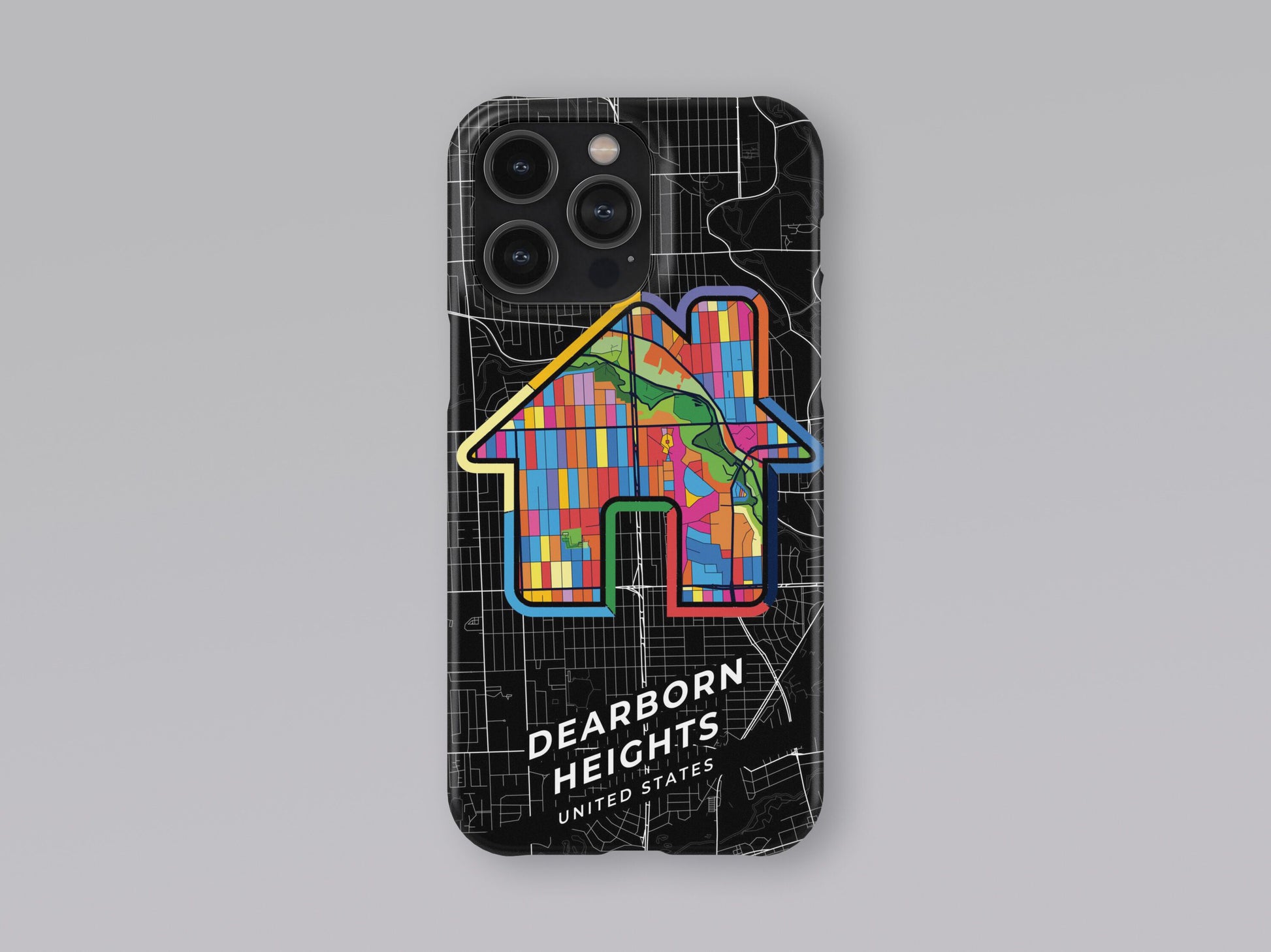 Dearborn Heights Michigan slim phone case with colorful icon. Birthday, wedding or housewarming gift. Couple match cases. 3