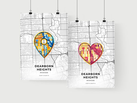 Dearborn Heights Michigan art print for couples