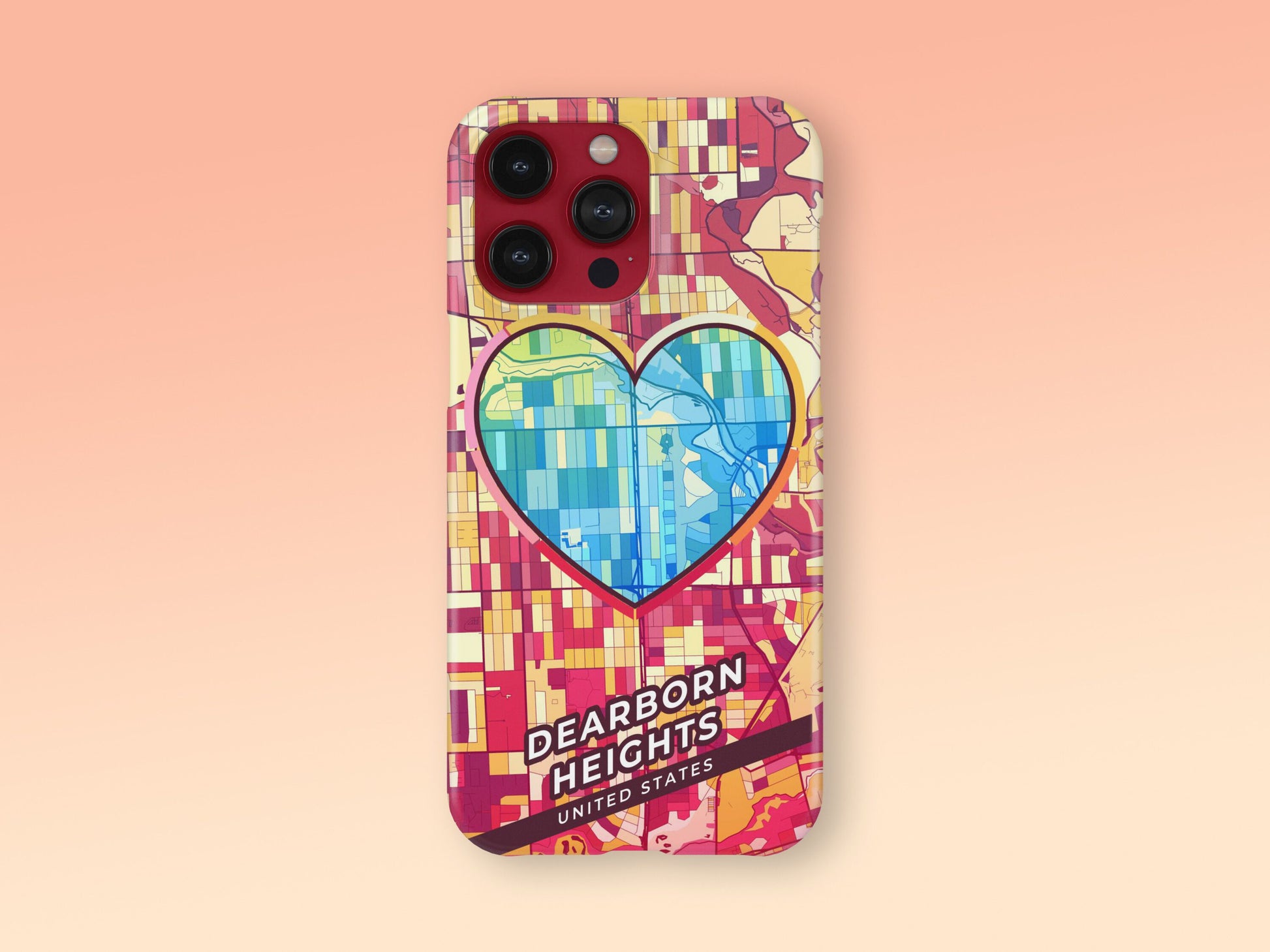Dearborn Heights Michigan slim phone case with colorful icon. Birthday, wedding or housewarming gift. Couple match cases. 2