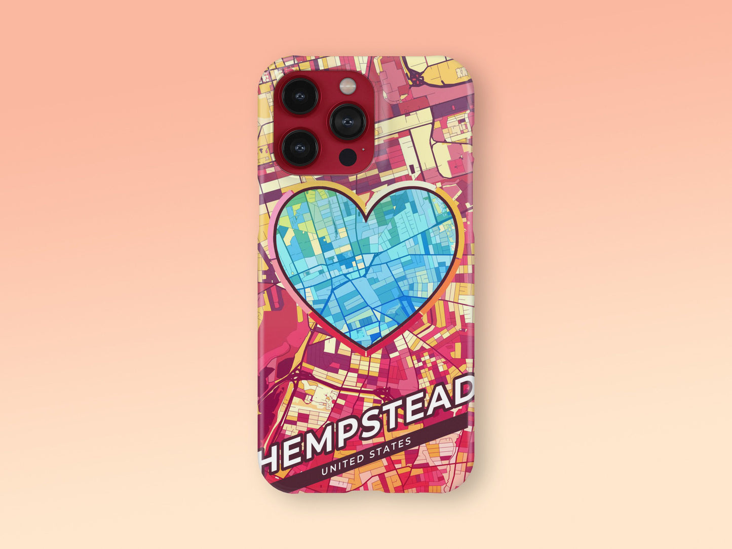 Hempstead New York slim phone case with colorful icon. Birthday, wedding or housewarming gift. Couple match cases. 2