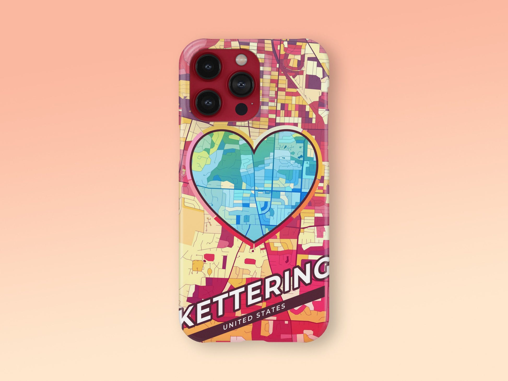 Kettering Ohio slim phone case with colorful icon. Birthday, wedding or housewarming gift. Couple match cases. 2