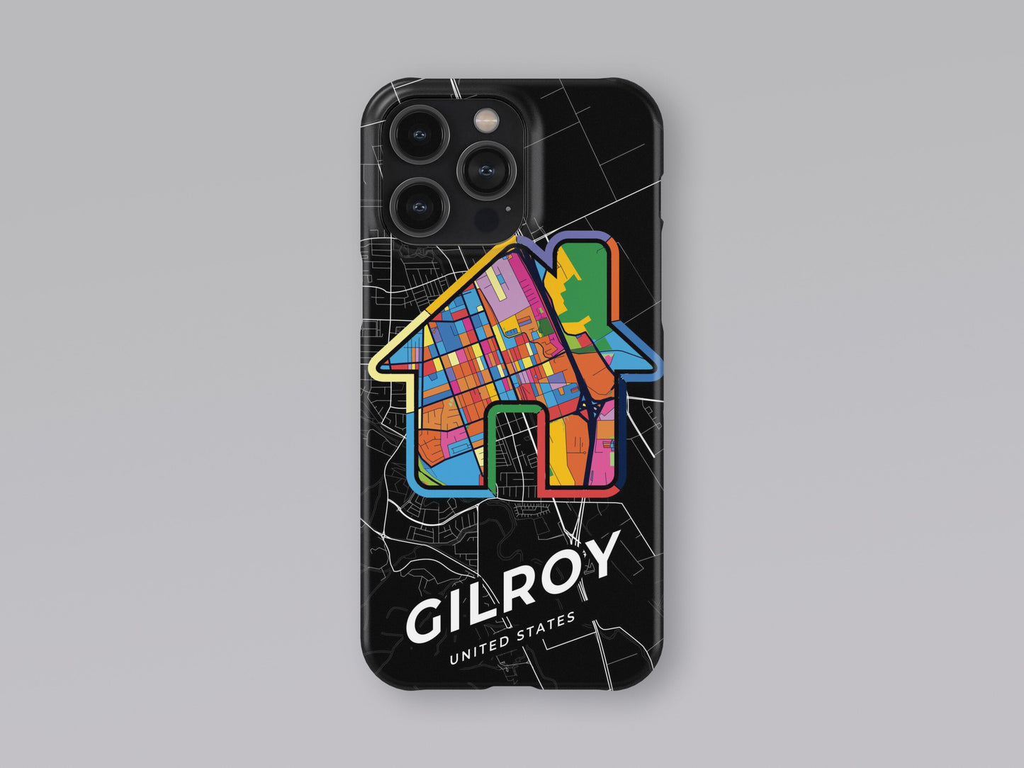 Gilroy California slim phone case with colorful icon. Birthday, wedding or housewarming gift. Couple match cases. 3