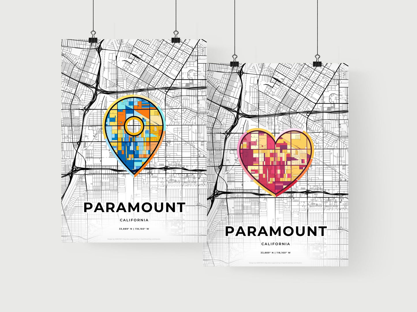 Paramount California art print for couples