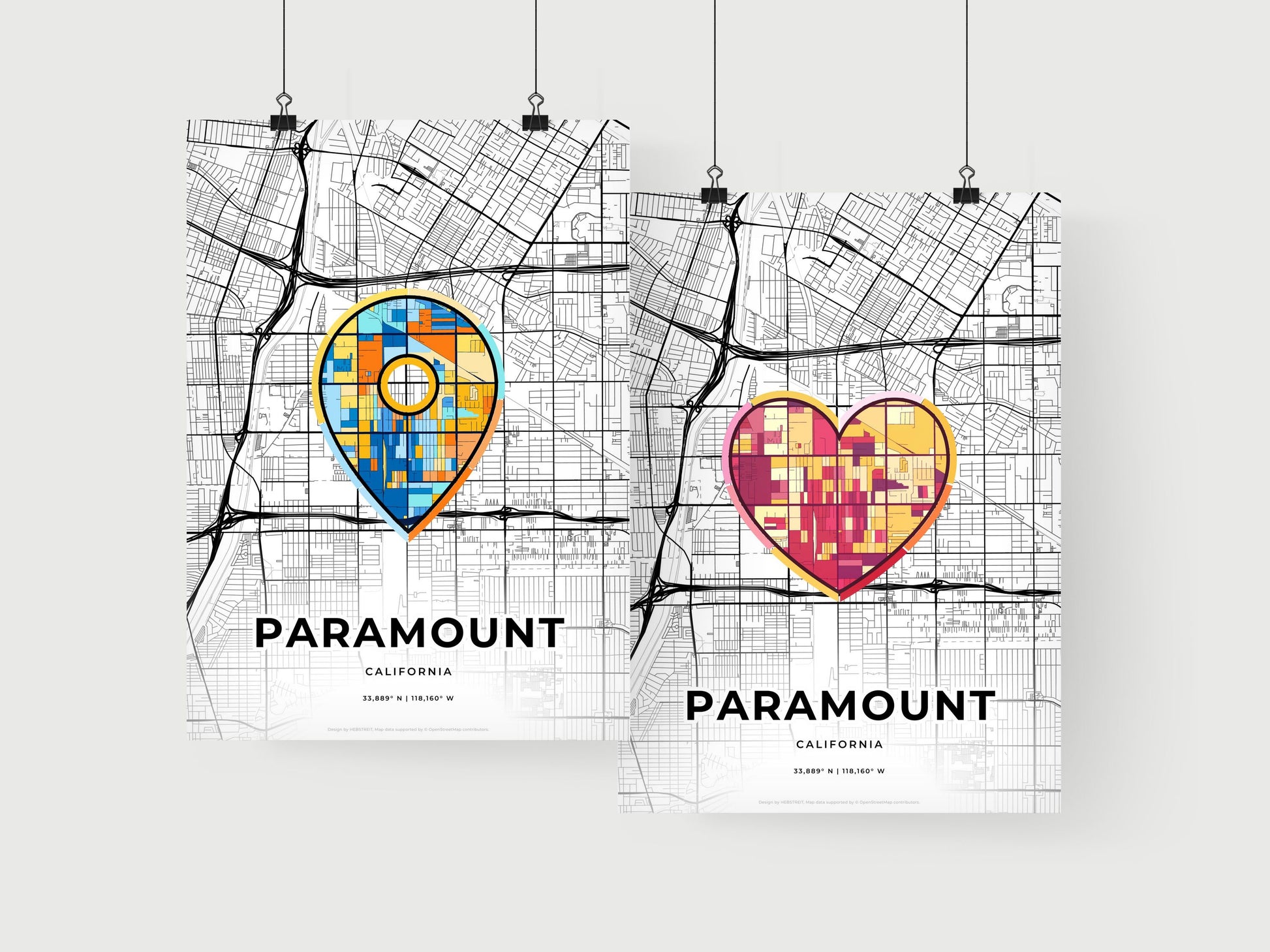 Paramount California art print for couples