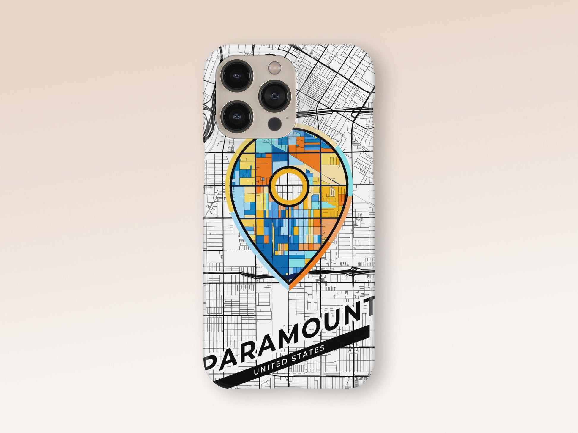 Paramount California slim phone case with colorful icon 1