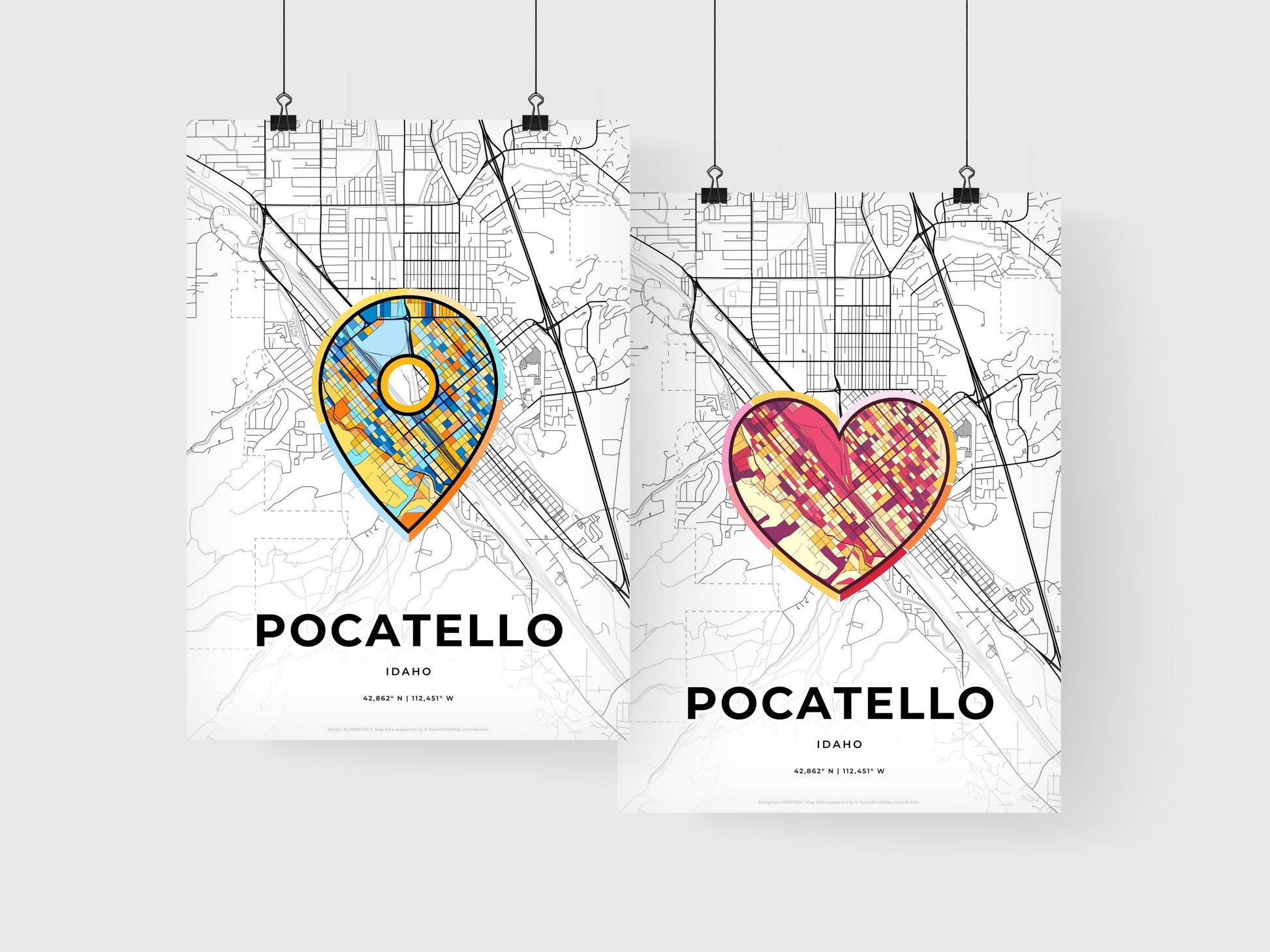 Pocatello Idaho art print for couples