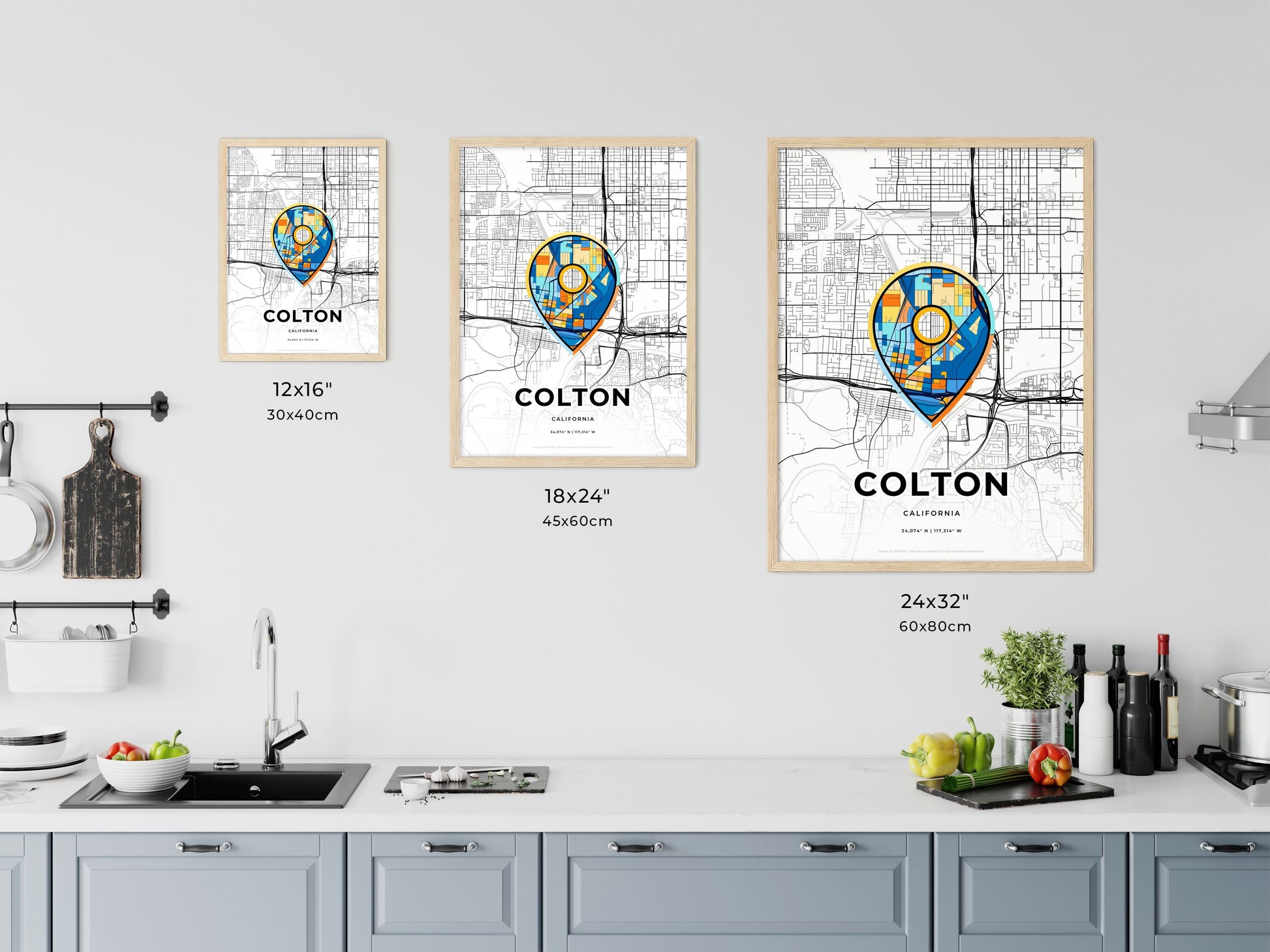 Colton California art map size chart