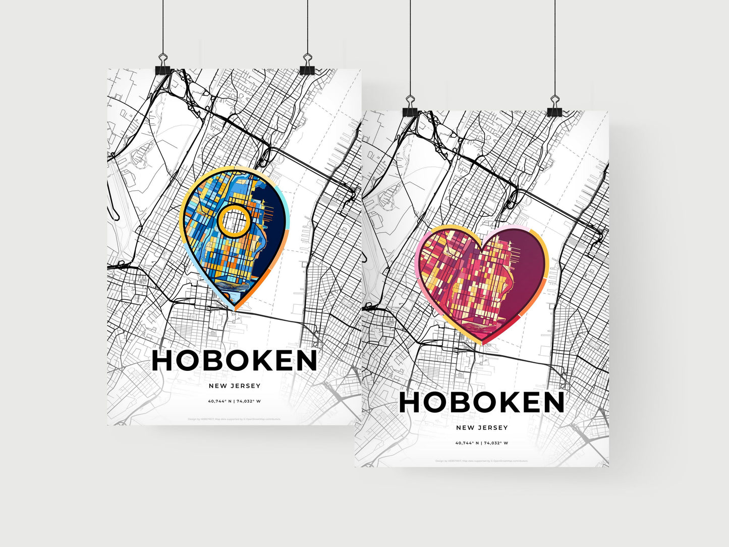 Hoboken New Jersey art print for couples
